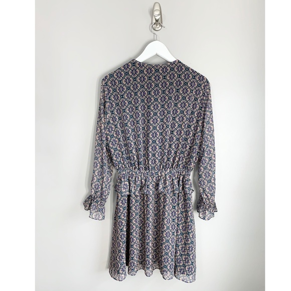 Scotch & Soda Ruffle Chiffon Long Sleeve Dress - Picture 9 of 11